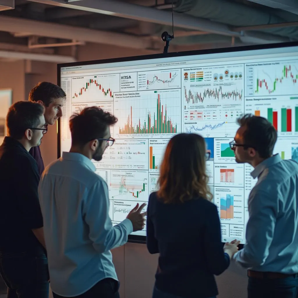 Équipe de data scientists collaborant sur des algorithmes